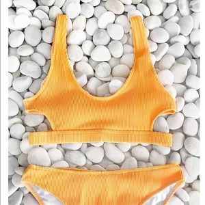 Adorable yellow 2 piece swimsuit